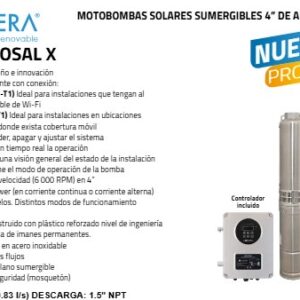 Electro bomba sumergible solar 1hp - 90 Mt