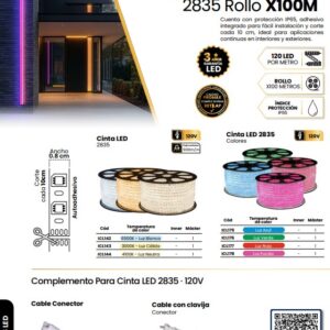 Cinta led 120V AC Colores x Metro