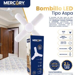 Bombillo Led Aspas - Mercury 60w