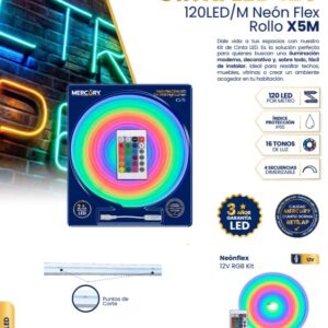 Cinta Neonflex 12VDC x5 metros colores