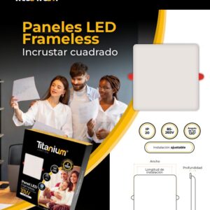Panel led FRAMESS Cuadrado incrustrar 36w
